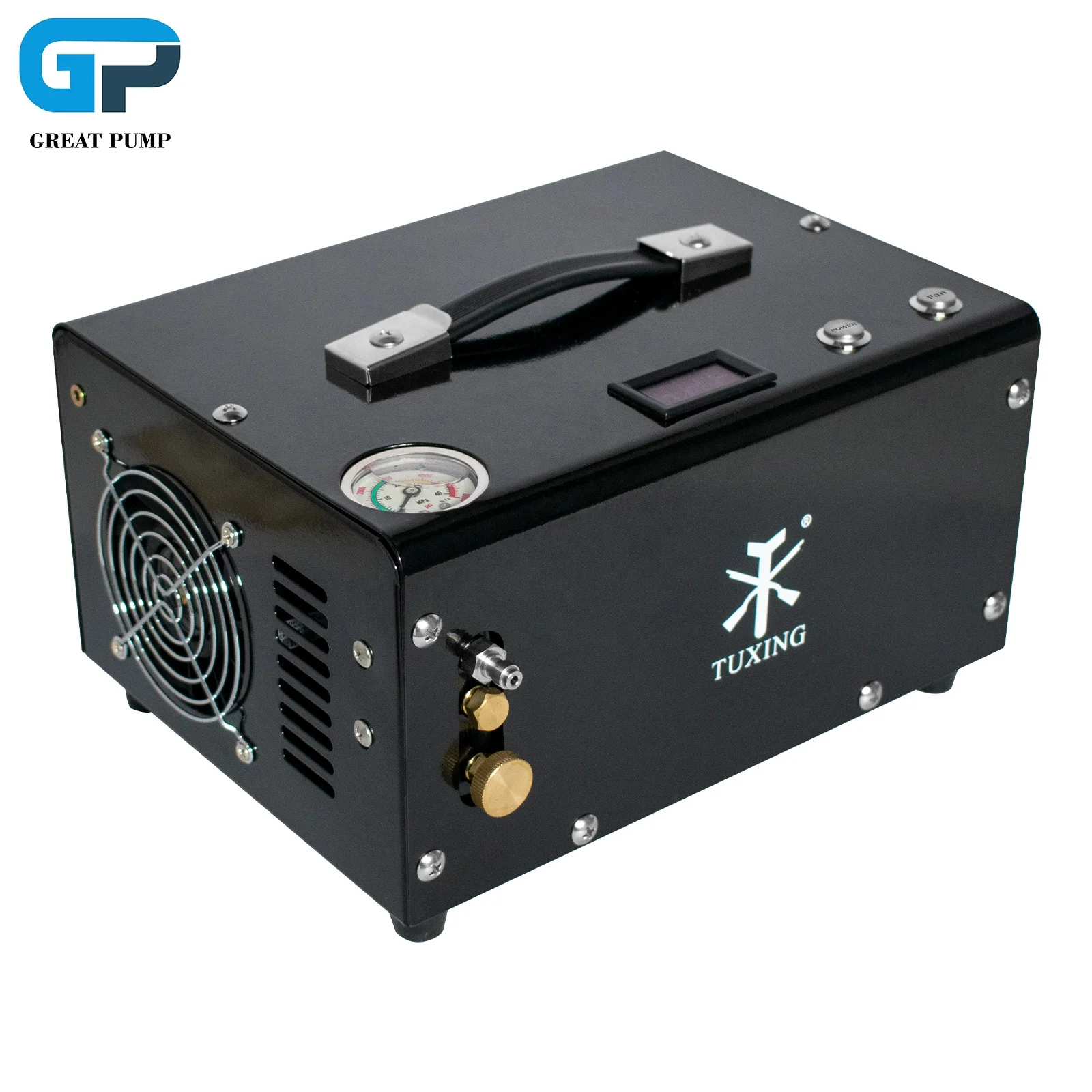 GP Manual Stop 4500 psi 12V 310bar 30mpa air compressor for PCP Paintball