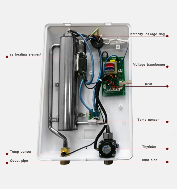 3.5 kw wholesale price instant tankless electric hot water heater with pressure pump