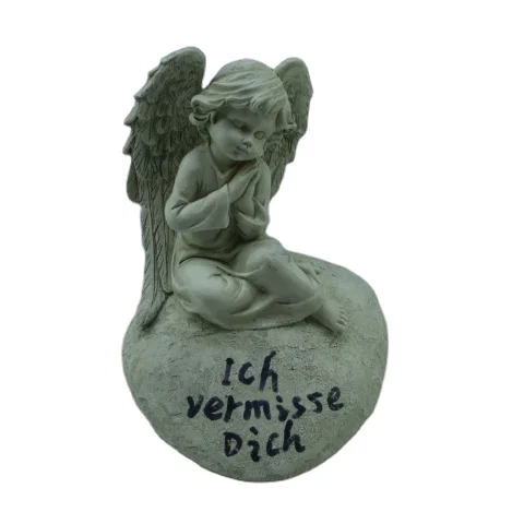 Wholesale  Resin Angel Wing  on Rock figurines  cemetery decor (1600090894917)