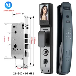 3D Распознавание лиц Умный Замок с функцией ночного видения, определение отпечатка пальца пароль ключ-карта автоматической разблокировки с камерой Wi-Fi и приложение