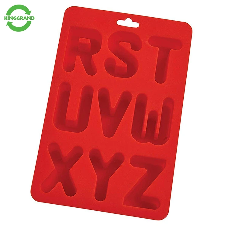 Food grade New design diy food grade cake decoration alphabet silicone molds ice tray