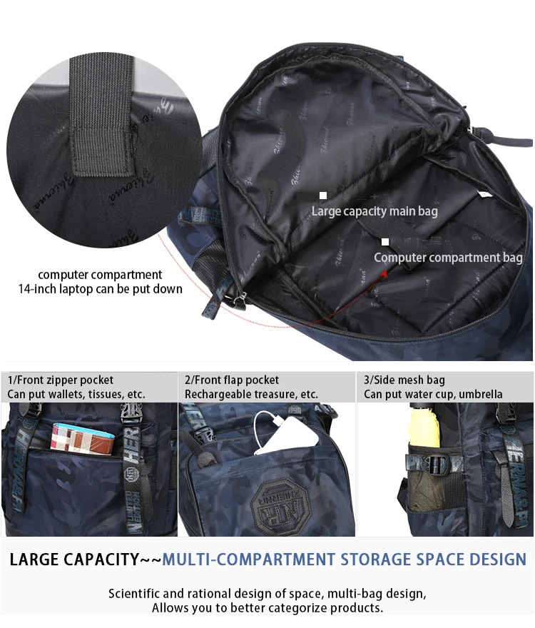 CALDIVO Custom Heavy Duty Large Fitness Cordura School Bag Waterproof Cordura School Gym School Bag for Men