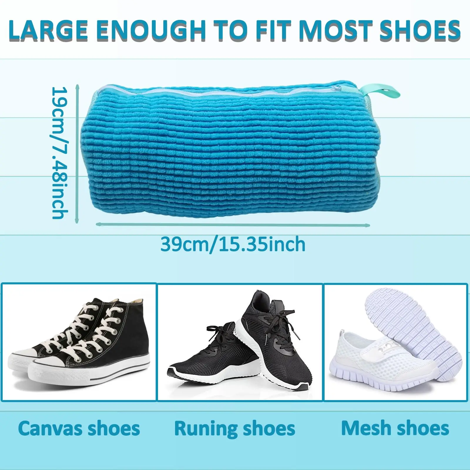 Factory Custom Portable Travel Mesh Cleaning Wash Shoe Laundry Bag With Pluffy Fibers Washing Machine Laundry Shoe
