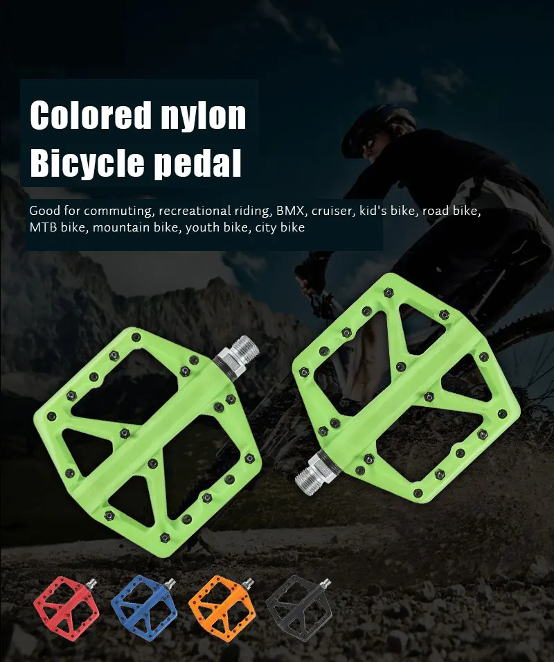 Pedal Drop Resistant Pedals spd Bicycle Mountain Bike Nylon Durable Widen Area Bicycle Platform Pedals for Bicycle