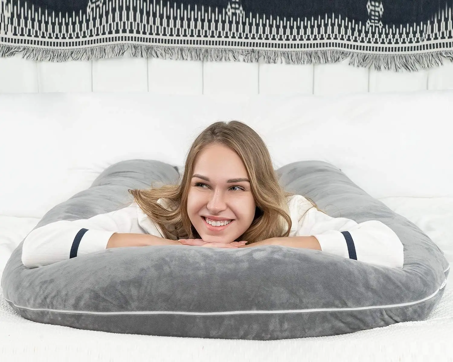 Adjustable Air layer polyester filling  U Shaped Pregnancy Pillow - Maternity Body Pillow   Great for Anyone