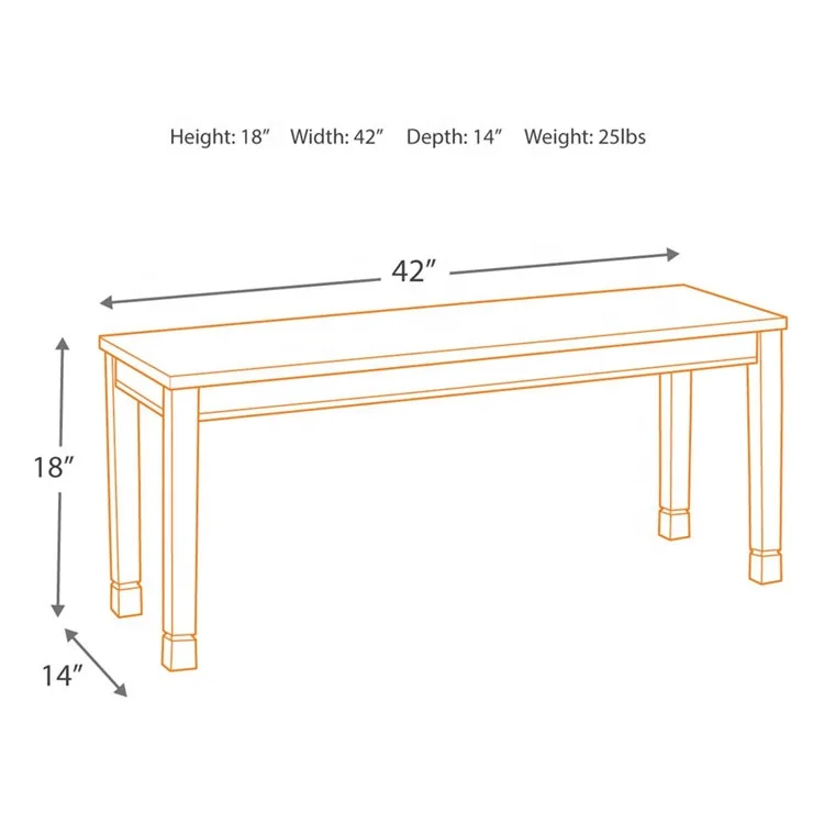 Dining Room modern wooden Bench in Brown and Cottage White