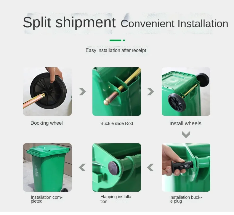 360l 1100 Liter Outdoor 13 32 Gallon Plastic Garbage Container Recycling Wheelie Bin Trash Can