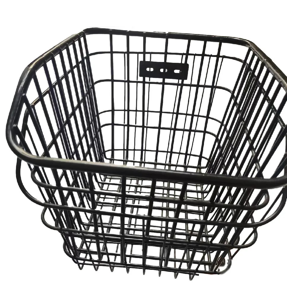 Extra Large Steel MTB Rear Carrier Basket for Students for School Bags and Reflective Bicycle Accessories