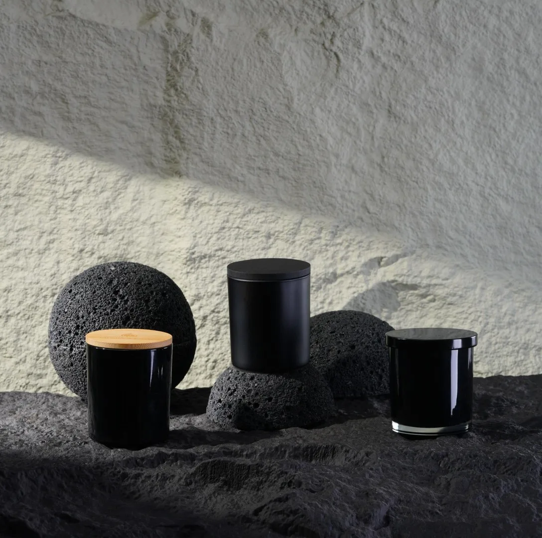 wholesale glass candle jars with wooden lid and amber containers with lid that can custom color logo size