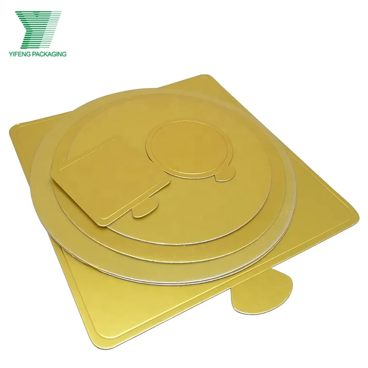 Оптовая продажа, индивидуальная форма, Золотая и серебряная бумажная доска для торта, доска для десертов, мини-барабан для торта