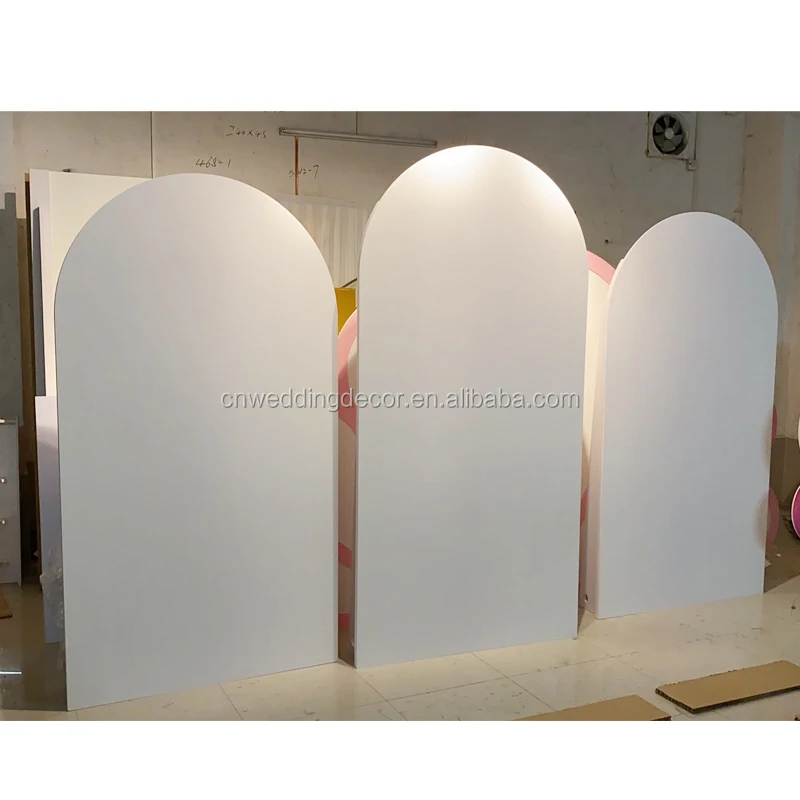 Birthday Party Supplies 3pcs/set Glossy White Acrylic Pvc Backdrop Panel for Decoration