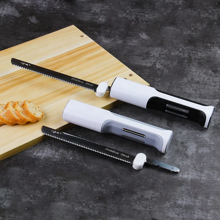 Multi-purpose Long Serrated Rechargeable Electric Bread Knife Stainless Steel Green