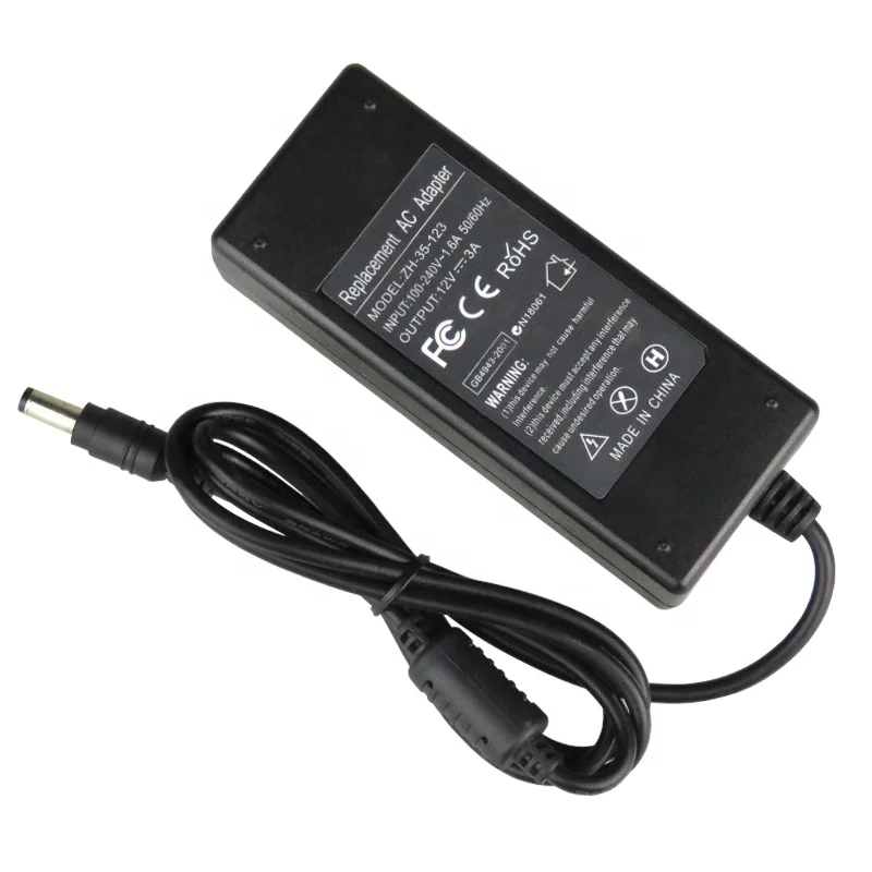 
Wholesale 12V 3A AC Adapter Charger for LCD TV Monitor Power Supply 5.5mm*2.5mm 36W 