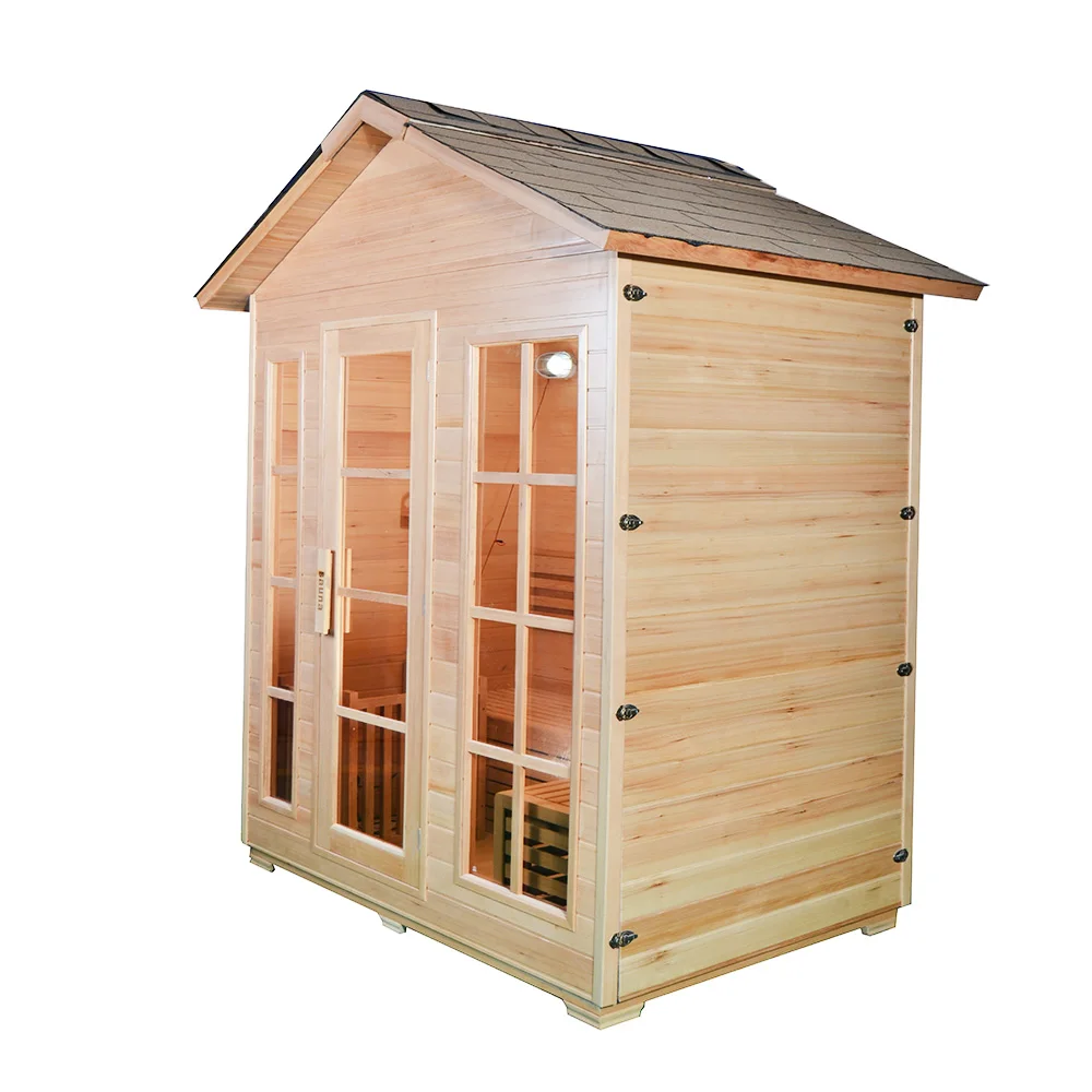 Portable wet steam shower sauna rooms outdoor sauna with transom windows