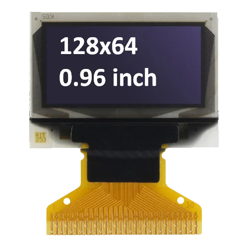 128x64 OLED I2C 0.96 inch Display,White Color,w/Connector FPC,SSD1306