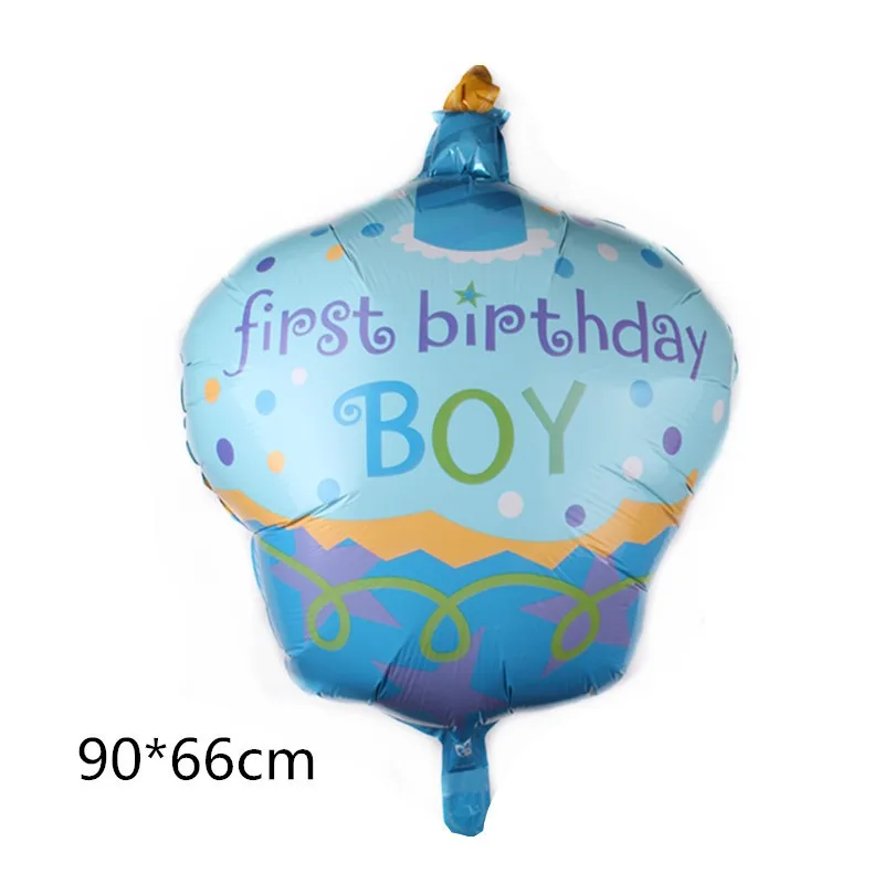 Happy Birthday Printed Cake Shape Globos Aluminum Foil Balloons Birthday Party Decoration Supplies