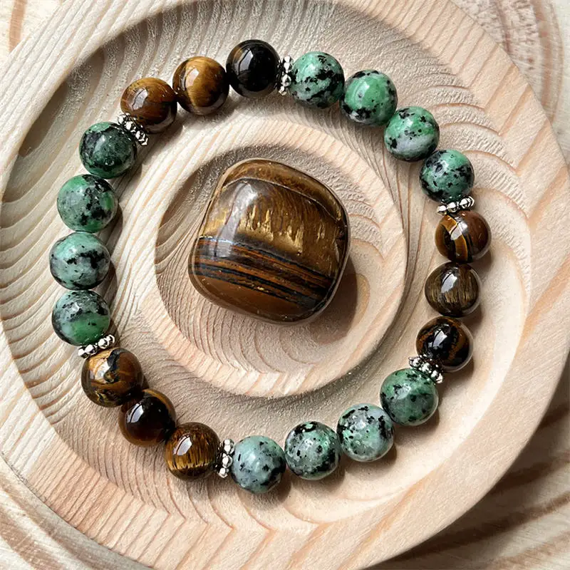 men stone bracelet 8mm Tiger Eye African Turquoise Adjustable Bracelet powerful natural man beads bracelet