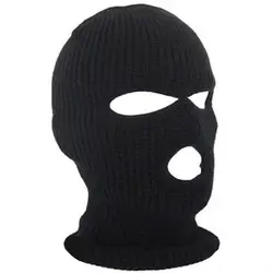 Full Face Cover Mask Three 3 Hole Balaclava Knit Hat Winter Stretch Snow Mask Beanie Hat Cap Black Warm Face Masks