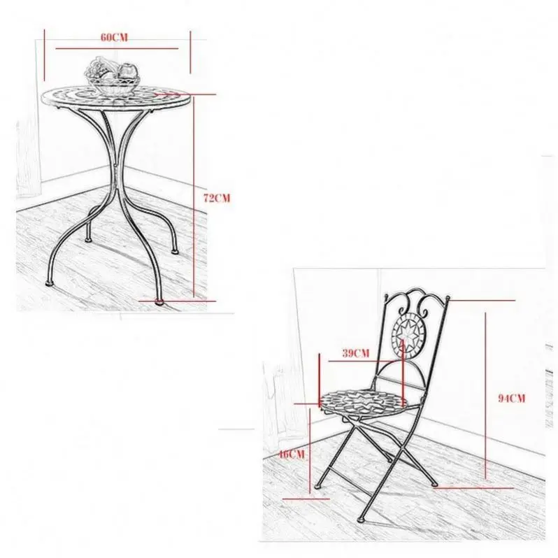 Popular Mosaic Outdoor Garden Table and Chairs