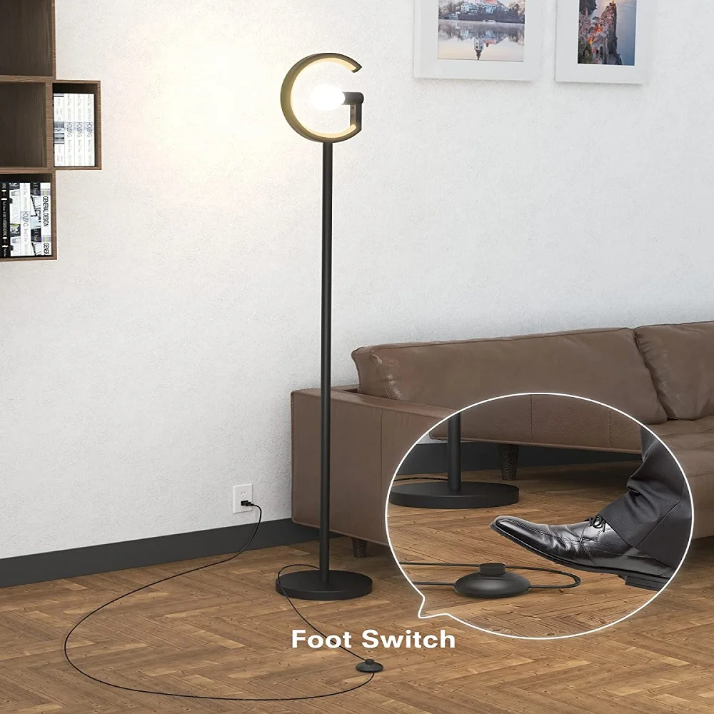 Industrial Standing Lamp with G-shaped Design LED Floor Light E26 Socket Floor Lamp