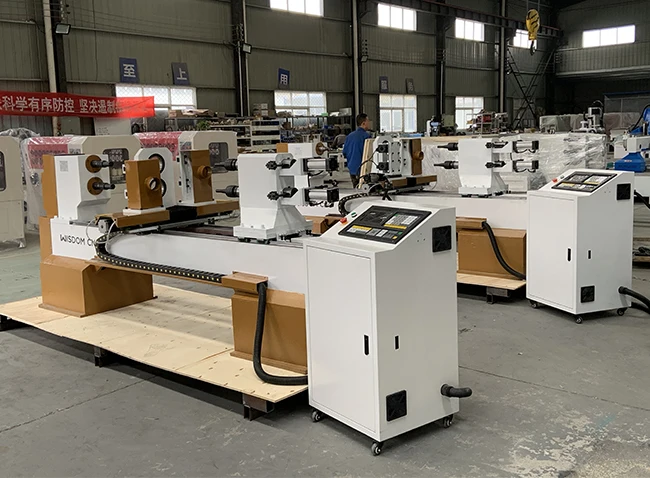WISDOM CNC wood lathe machine with digital display