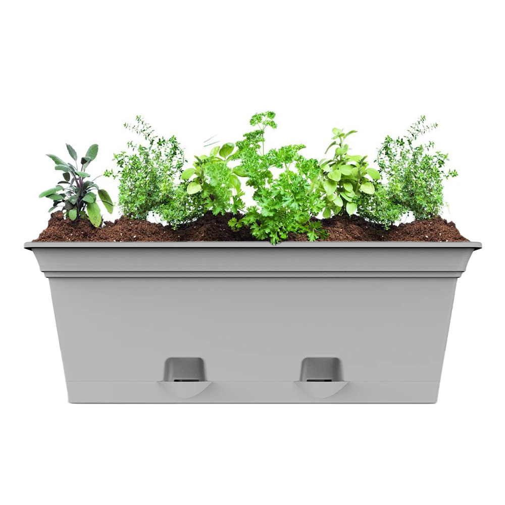 Factory Outlet Customization Large Rectangular Outdoor Black White Fiberglass Hotel Garden Planter Flower Trough Pot Box