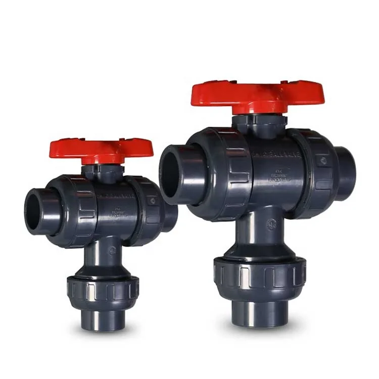 15a-100a Industrial Pipe Fittings Hp-Pvc Pneumatic Three-Way Ball Valve Oil Order Three-Way Ball Valve