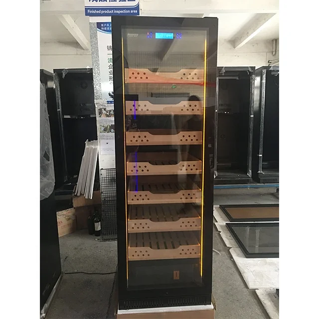 1200 Capacity Free Standing  Household Cigar Cabinet Humidor with  LED Lighting and Reversible Door Cigar Humidor