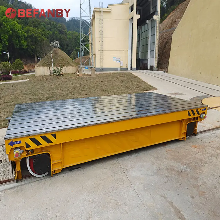 China 10t ac motor electric rail guided transfer cart for light plant