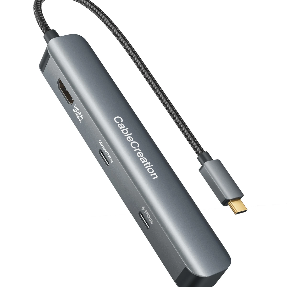 Cabelcreation 4K 60Hz HDMI 100W PD USB-C and 2 USB 3.0 5Gbps Data Ports splitter 7 in 1 adapter type c 3.0 usb hub