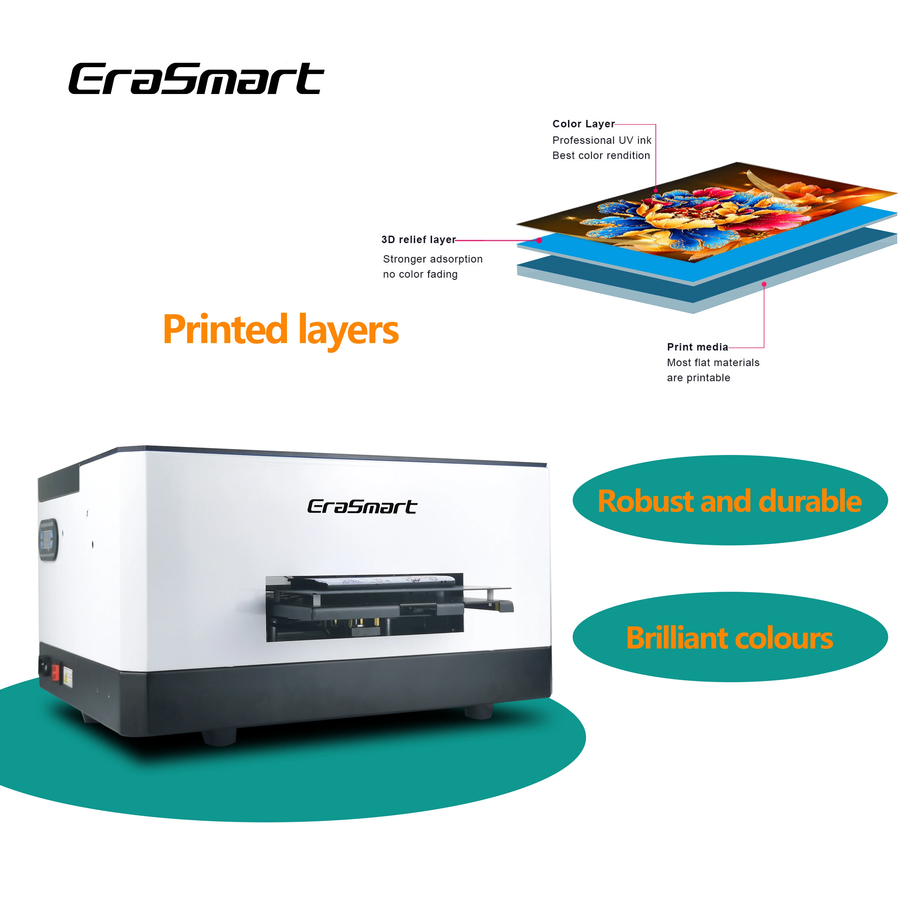 Hot Selling A5 UV Mini Printer  A5 UV Printer for  Phone Case  USB PVC Card Printer 6 Color CISS system with Software