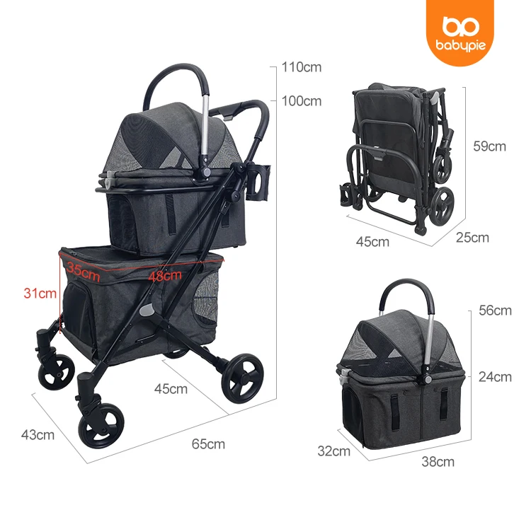 Dog Cat Stroller For 2 Peg Perego Stroller Double Pet Stroller