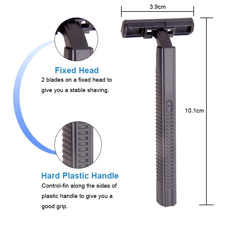 Cheap Twin Blade Disposable Razor, Long Handle Disposable Razor for Hair Removal