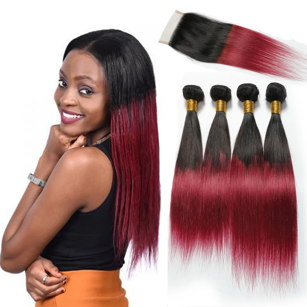Wholesale Synthetic Bundles straight Hair Weave Extensions  Lace Frontal with hair Bundles Mixed Length Heat Resistant Fiber