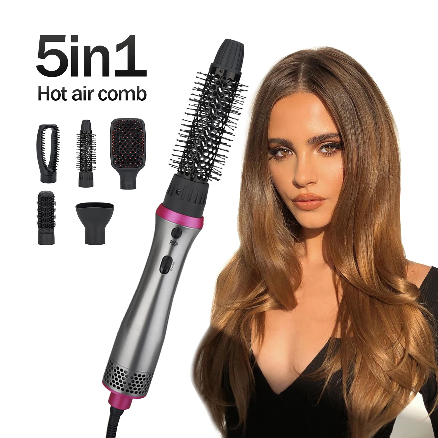  2021 Amazon Popular Hot Air Brush Hair Dryer Volumizer 5 in 1 volumizing hair dryer