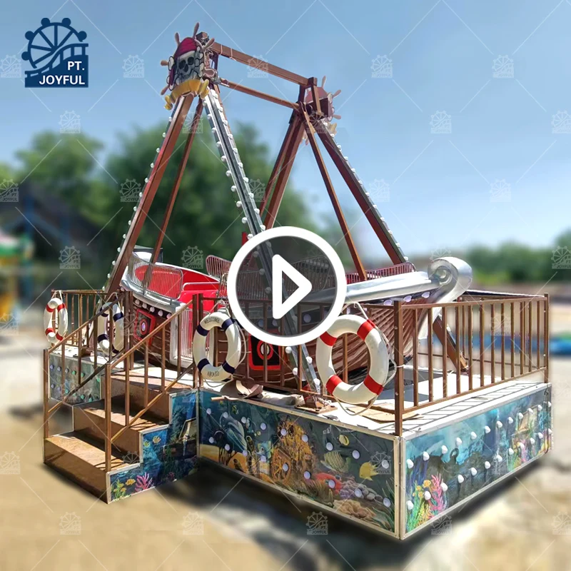 Shopping Mall Business 12 Seats Kid Rides Amusement Equipment Mini Pirate Ship Rides For Sale