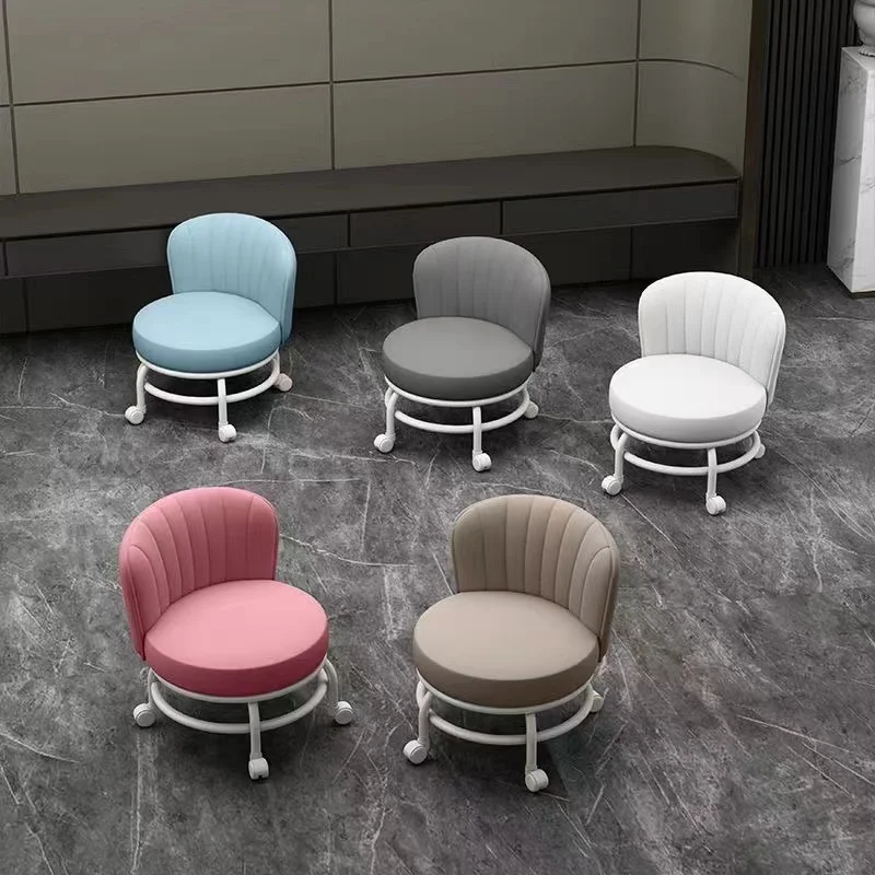 Modern Small Fabric Chair for Learning Beauty Sewing Universal Wheel Lazy Roller for Household Living Room Outdoor Usage