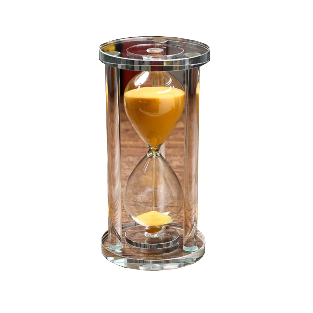 Custom logo transparent crystal hourglass 15-60 minutes ultra-precision timer and colorful home decorations children toy
