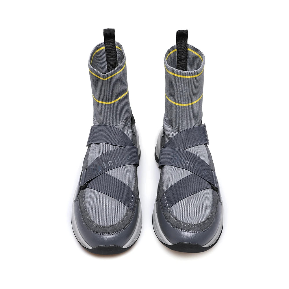 Customize Chunky Platform Men Breathable High Top Sneakers With Logo