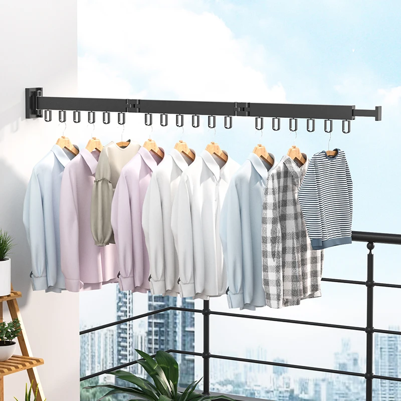 Concise Style  Rotatable Wall Mounted Drying Aluminum Foldable  Rack