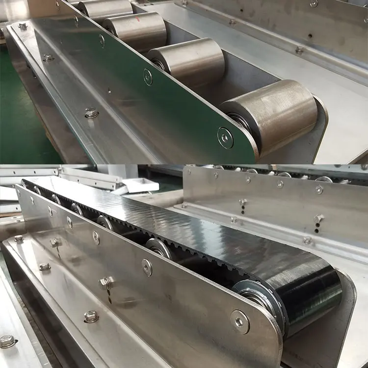 Double synchronous belt drive top lift leveling machine used by  conveyor  line