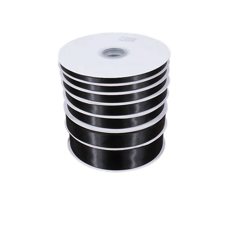 High Quality 0.3cm-8cm Sizes Stock Black And Multicolor DIY Party Wedding Polyester Gift Box Silk Ribbon