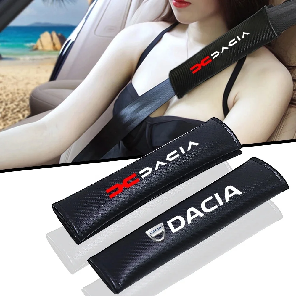 Customized Logo Car Seat Belts Strap Cushions Carbon Fiber Pattern Shoulder Guard Universal Car Seatbelt Pads Cover