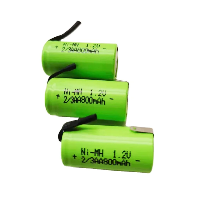 2/3 AA 800 мАч 1 2 в NIMH перезаряжаемый аккумулятор с никелевой лентой для