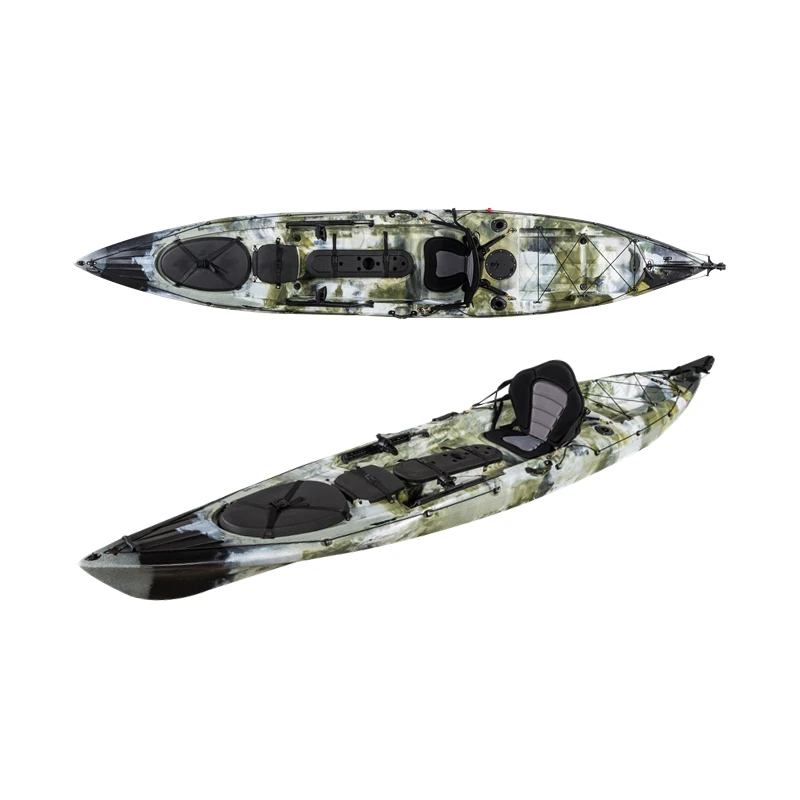 14ft Fishing Kayak Kuer Single Seat SIT on TOP TANDEM Canoe FISHING KAYAK