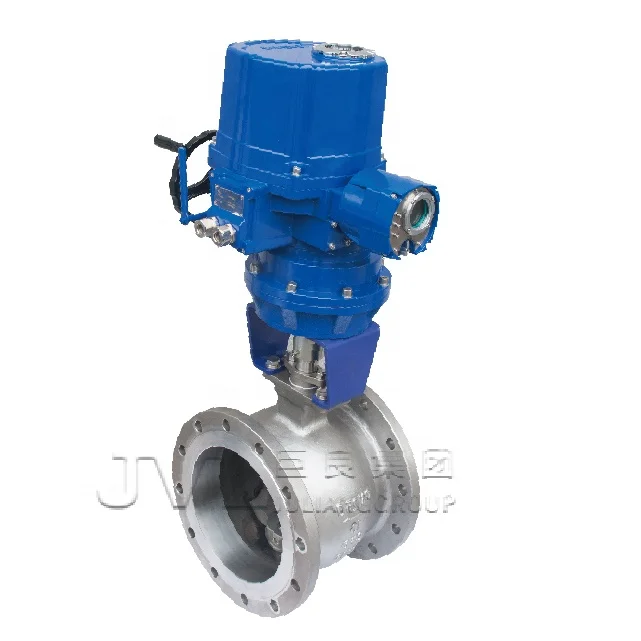 ISO9001 flanged pneumatic v type ball valve