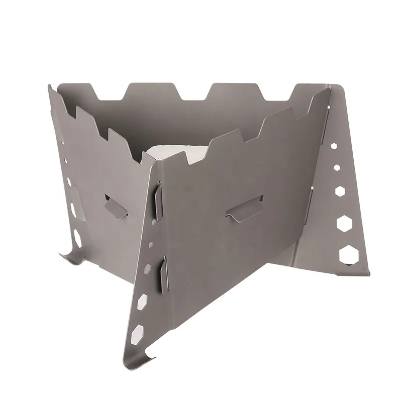 Outdoor Titanium Alcohol Stove & Rack Combo Set Mini Ultralight Portable Liquid Alcohol Stove Stove Rack Support Stand