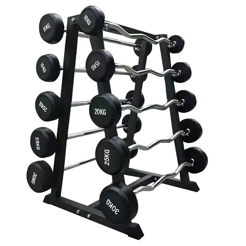 Urethane Encased Straight Barbell EZ Curl Barbell 25-115 lbs 10-50 kg Fixed Straight Barbell Set