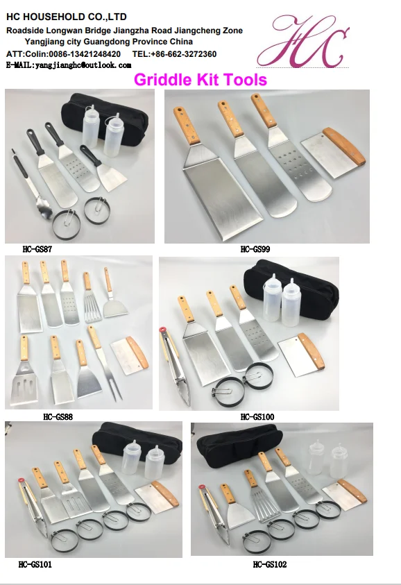 Metal Griddle Spatula Set Stainless Steel - Flat Metal Griddle Accessories kit set