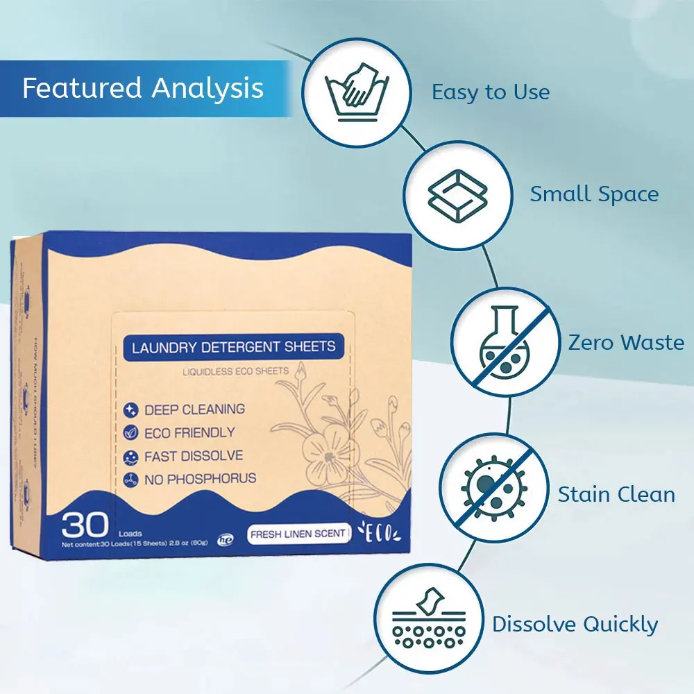Laundry Tablets Concentrated Washing Powder Underwear Detergent Sheet Laundry Bubble Paper Clothing Cleaning Products